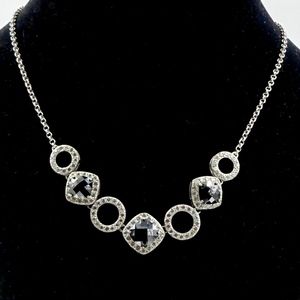 GLAMOROURS 925 STERLING SIVLER ONYX CZ NECKLACE